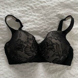 Cacique | lightly lined balconette bra | black lace | 36DDD